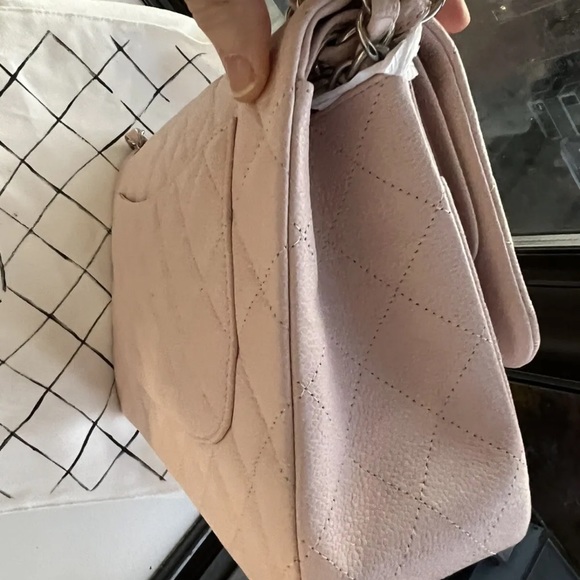 NWT Chanel Classic JUMBO LIGHT PINK Caviar Double Flap Bag Silver HW - Picture 9 of 16